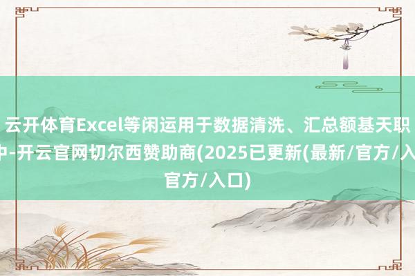 云开体育Excel等闲运用于数据清洗、汇总额基天职析中-开云官网切尔西赞助商(2025已更新(最新/官方/入口)