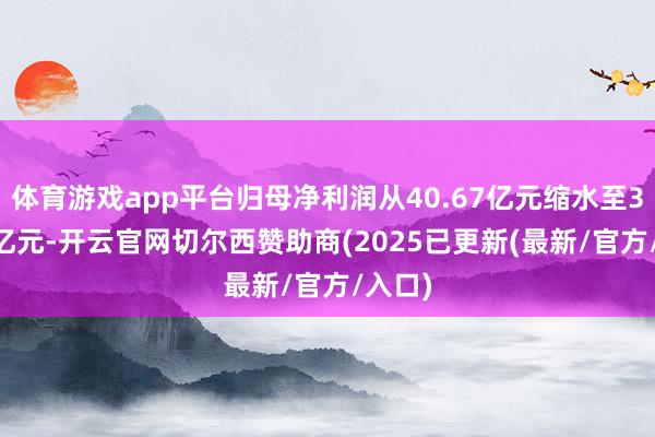体育游戏app平台归母净利润从40.67亿元缩水至37.38亿元-开云官网切尔西赞助商(2025已更新(最新/官方/入口)