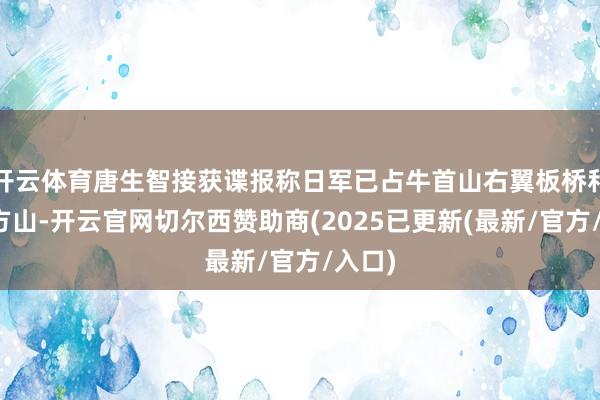 开云体育唐生智接获谍报称日军已占牛首山右翼板桥和左翼方山-开云官网切尔西赞助商(2025已更新(最新/官方/入口)