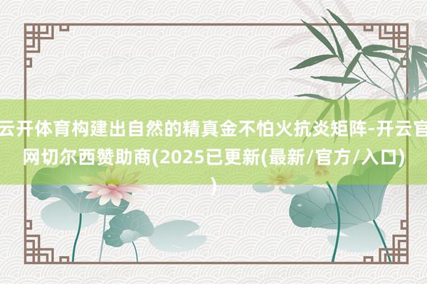 云开体育构建出自然的精真金不怕火抗炎矩阵-开云官网切尔西赞助商(2025已更新(最新/官方/入口)